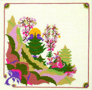 Grantret - ophng med broderi af Bjrn Wiinblad