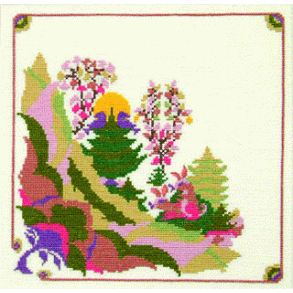 Grantret - ophng med broderi af Bjrn Wiinblad