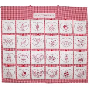 Victoria, bl - julekalender med broderi