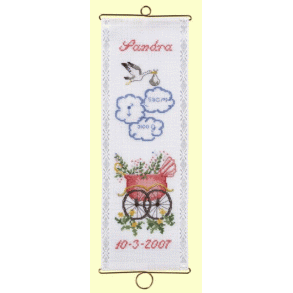 Sandra - f�dselsminde med broderi  