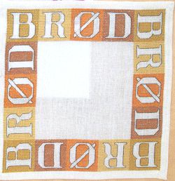 Brd , gul - bakkeserviet med broderi