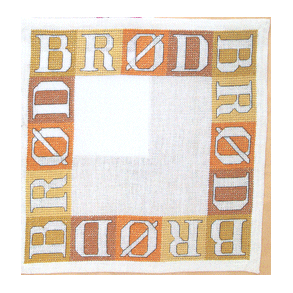 Brd , gul - bakkeserviet med broderi