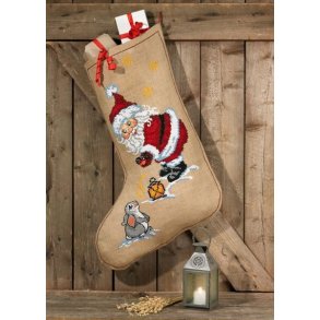 Nisse og kanin - gavesok med broderi