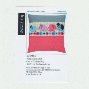 Monteringsstof til puden Elefantfamilie, pige