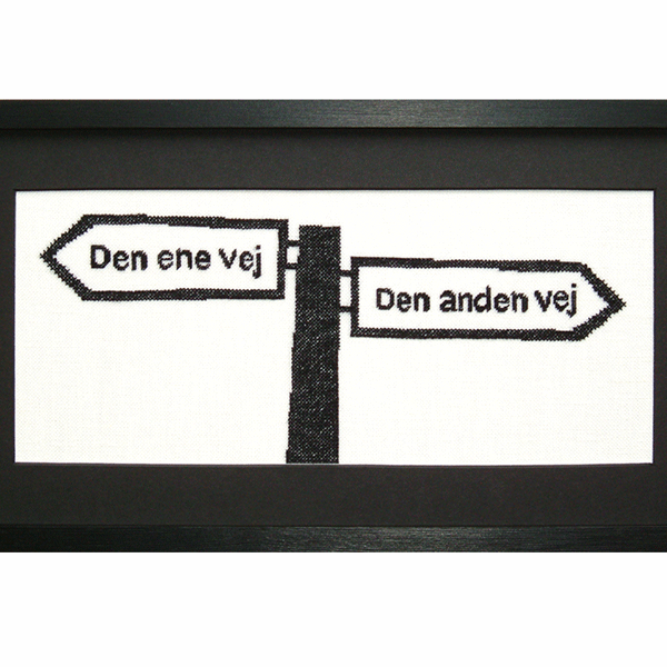 Den ene vej....... - ophng med broderi