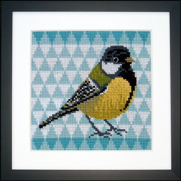 Musvit - ophng med broderi