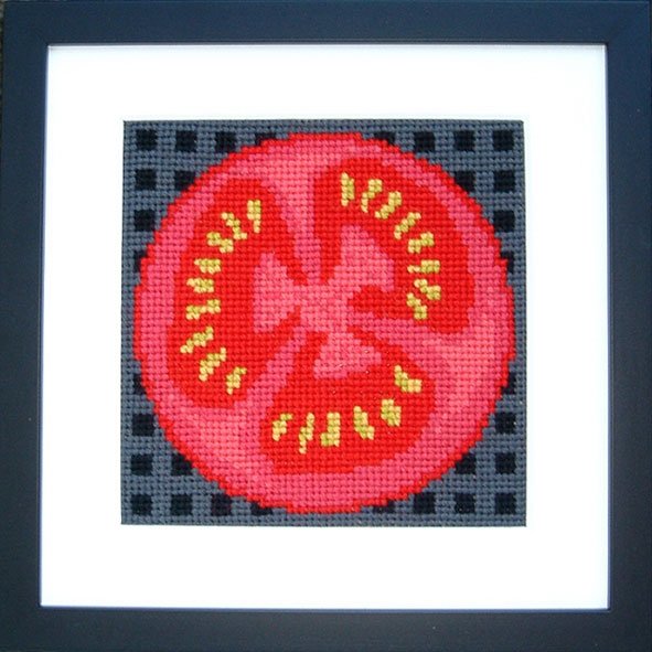 Tomat - ophæng med broderi