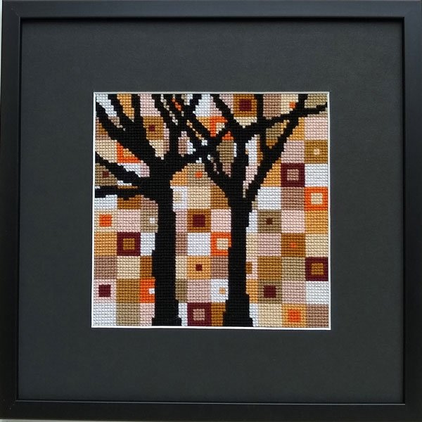 Skoven, vinter - ophng med broderi