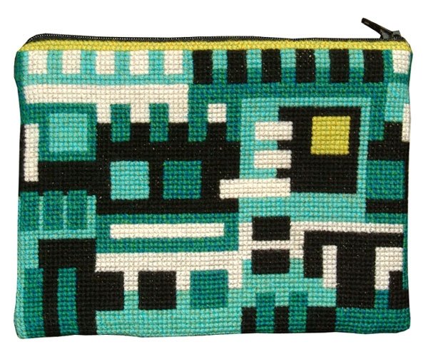 Aqua - kosmetikpung med broderi