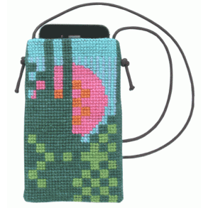 Sol  i grn/lysegrn - mobiltaske