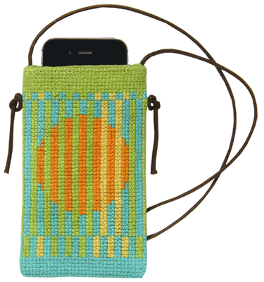 Sol - mobiltaske med broderi