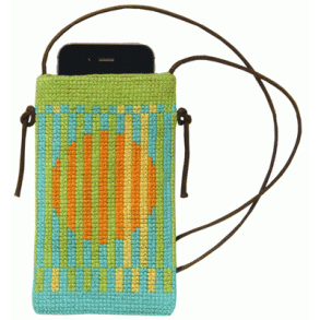 Sol - mobiltaske med broderi