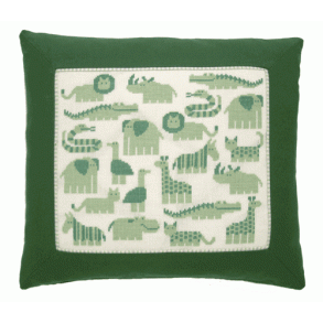 Afrikanske dyr, grn - pude