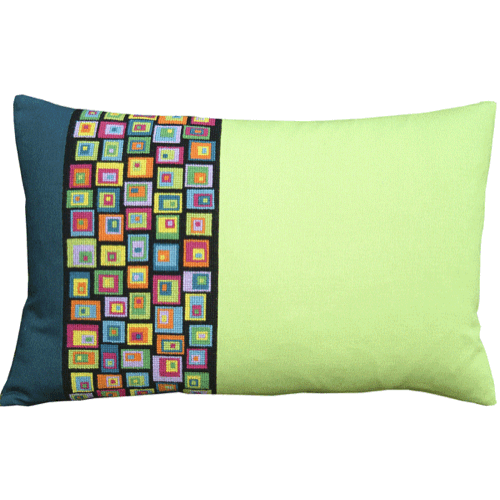 "colourful cobblestones" multi - pude med broderi
