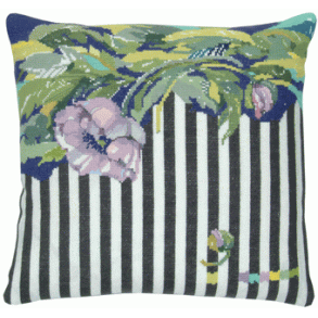 flora stripe 2 - pude med broderi