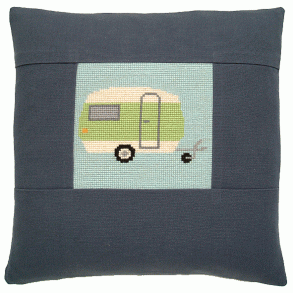 Campingvogn, grn - stramajpude