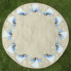 Engle i stjernevrimmel - Juletrstppe p hessian