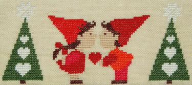 Kys mig - julelber med broderi