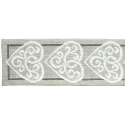 Hvide hjerter - julelber med broderi