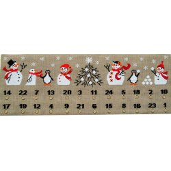 Snemnd og pingviner - julekalender med broderi