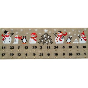 Snemnd og pingviner - julekalender med broderi