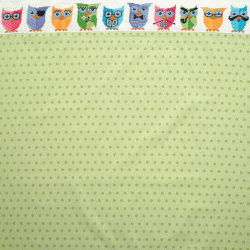 Familien ugle - bnd med broderi  