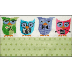 Familien ugle - bnd med broderi  