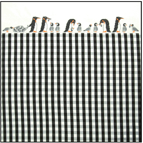 Pingviner - hrbnd med broderi