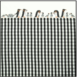 Pingviner - h�rb�nd med broderi