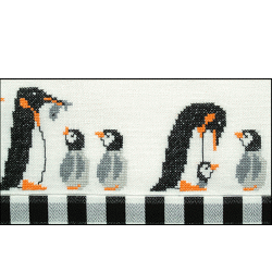 Pingviner - h�rb�nd med broderi