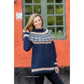 Sweater med bort og rundt b�restykke 