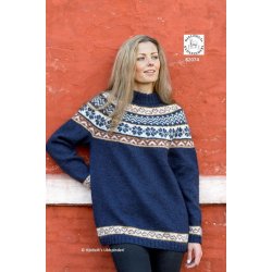 Sweater med bort og rundt brestykke 