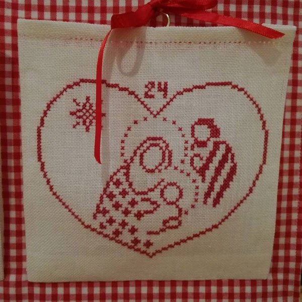 Victoria, bl - julekalender med broderi