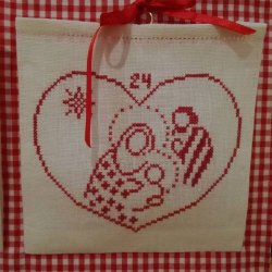 Victoria, bl - julekalender med broderi