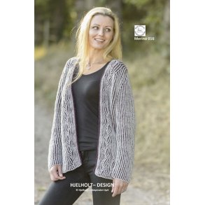 Damejakke i tofarvet patent